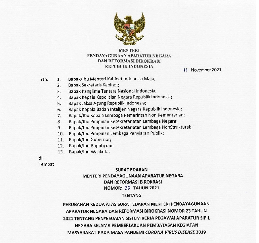 Sistem Kerja ASN Terbaru Ditetapkan 