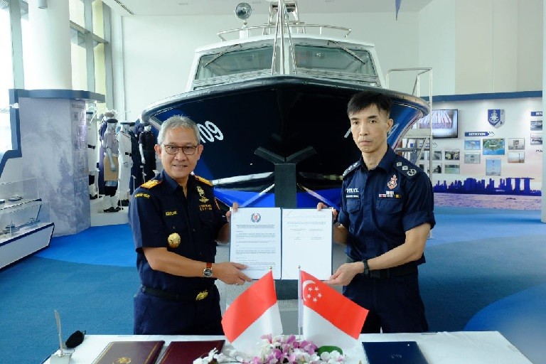 Bea Cukai dan Singapore Police Coast Guard Teken SOP Patroli Perbatasan Terkoordinasi